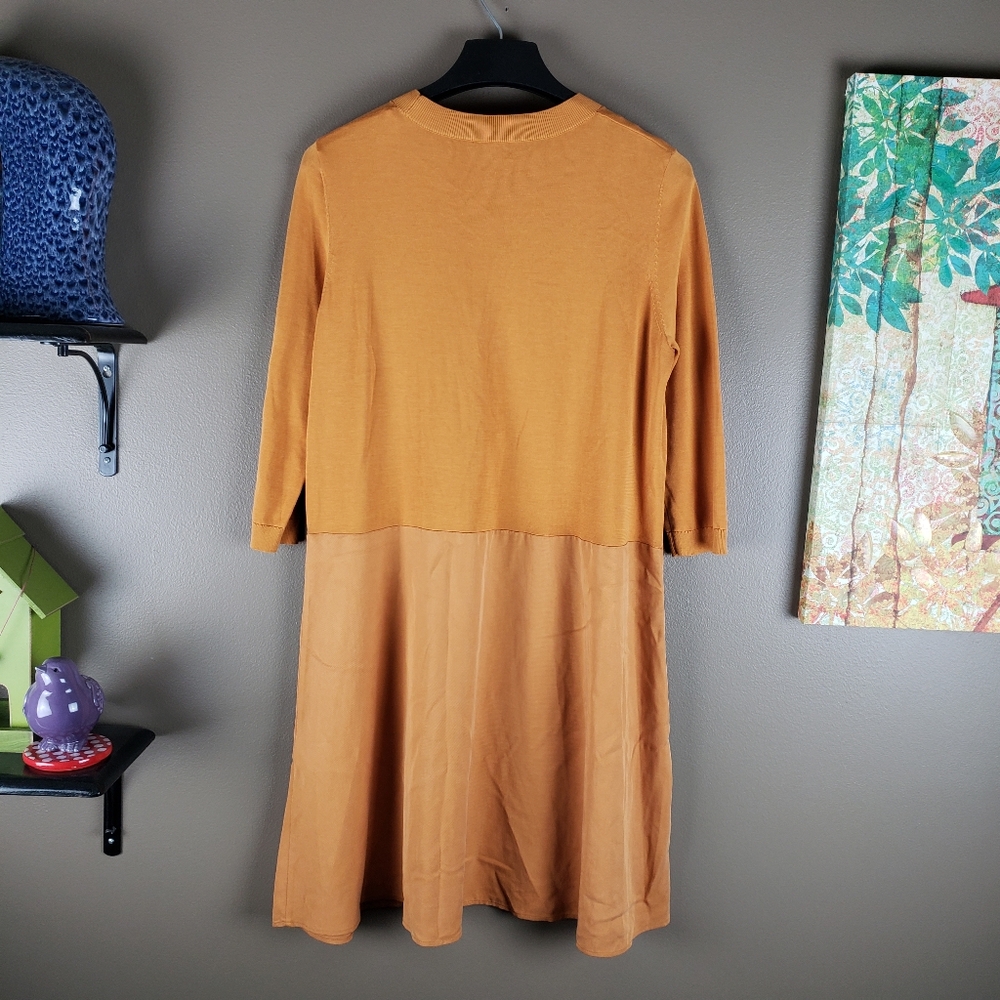 COS Mustard Yellow A-Line Midi Dress - Picture 2 of 11